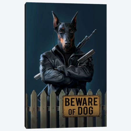Beware Of Dog Canvas Print #HIE63} by Vincent Hie Canvas Print