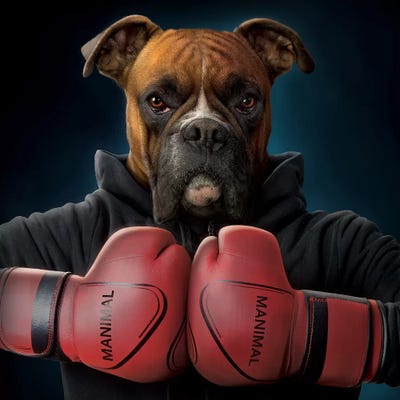 Boxer by Vincent Hie framed canvas print