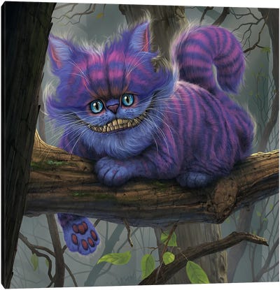 Cheshire Cat Canvas Art Print - Witty Humor Art