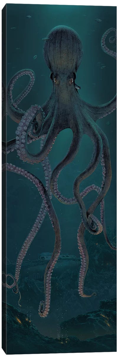 Giant Octopus Canvas Art Print - Mythical Creature Art