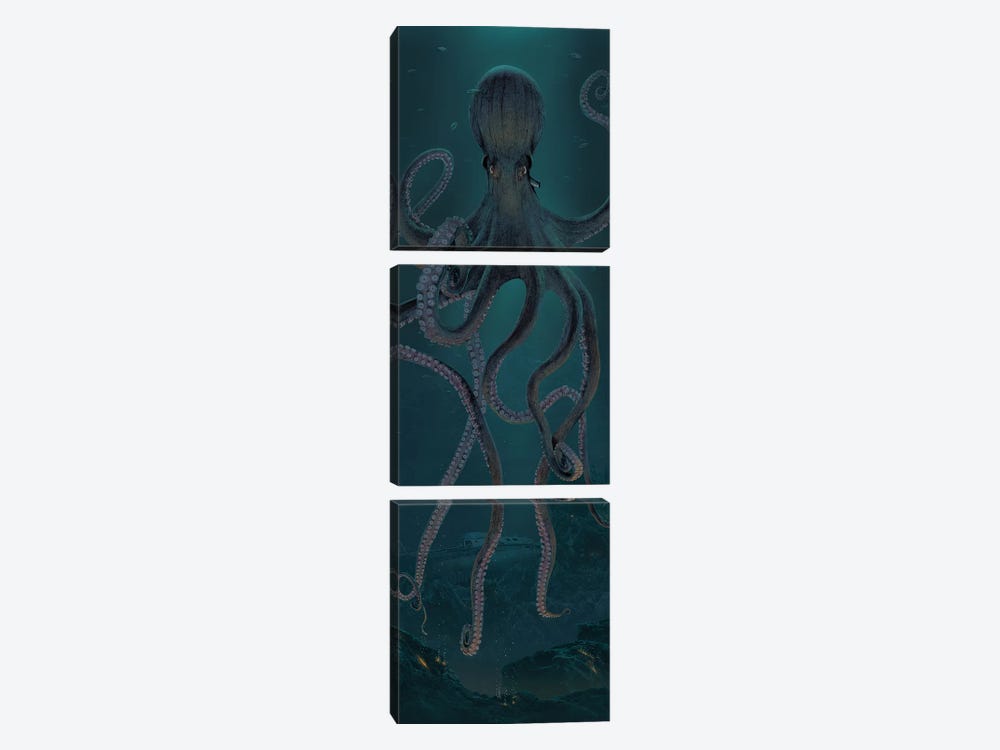 Giant Octopus by Vincent Hie 3-piece Canvas Artwork