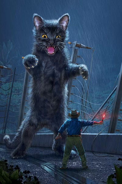 Movie Characters: Jurassic Kitty by Vincent Hie