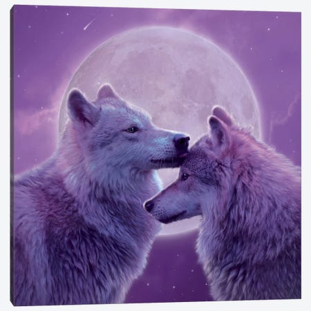 Loving Wolves Canvas Print #HIE80} by Vincent Hie Canvas Print