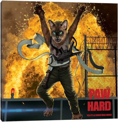 Paw Hard Canvas Art Print - Die Hard