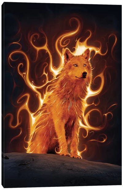 Phoenix Wolf  Canvas Art Print - Vincent Hie
