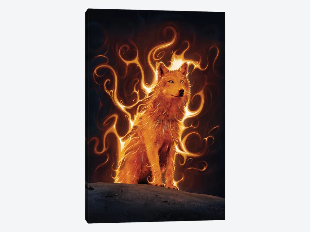 Phoenix Wolf  by Vincent Hie 1-piece Canvas Art Print