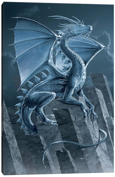 Silver Dragon Canvas Art Print - Game of Thrones