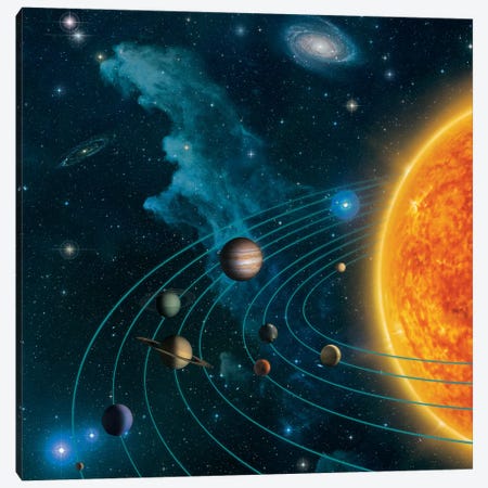 Solar System Canvas Print #HIE87} by Vincent Hie Canvas Artwork