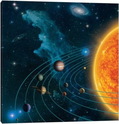 Solar System Canvas Art Print - Planet Art
