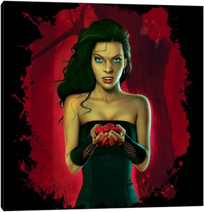 Blood Roses Canvas Art Print - Vampire Art