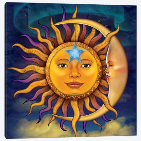 Sun Moon Canvas Print #HIE94} by Vincent Hie Canvas Art Print