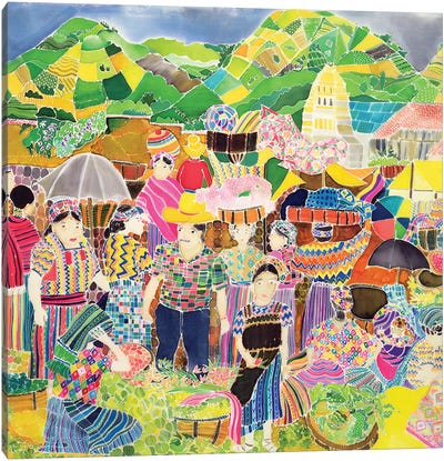 Almolonga Market Canvas Art Print - Central American Culture