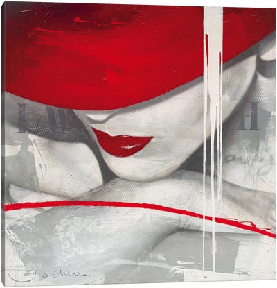Glamorous II Canvas Art Print - Black, White & Red Art