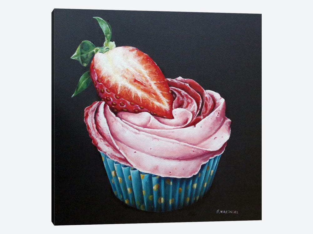 Strawberry Cupcake by Hanna Kaciniel 1-piece Canvas Print