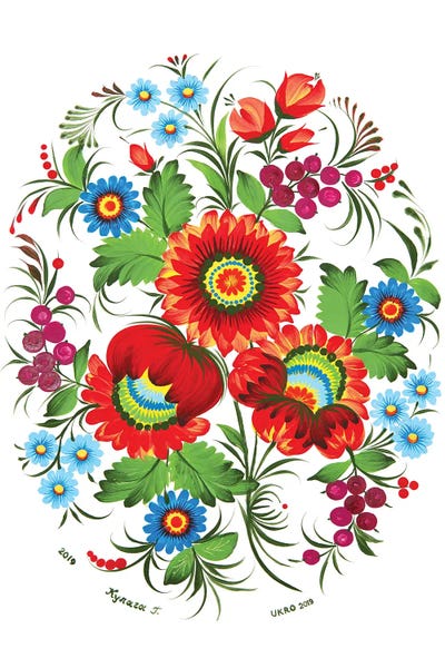 Halyna Kulaga: Flower Easter Egg by Halyna Kulaga