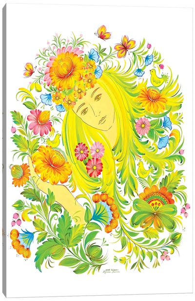 Her Name Is Spring Canvas Art Print - Halyna Kulaga