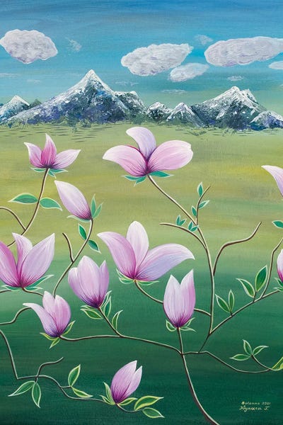 Flourishing Magnolia Canvas Print by Halyna Kulaga  iCanvas