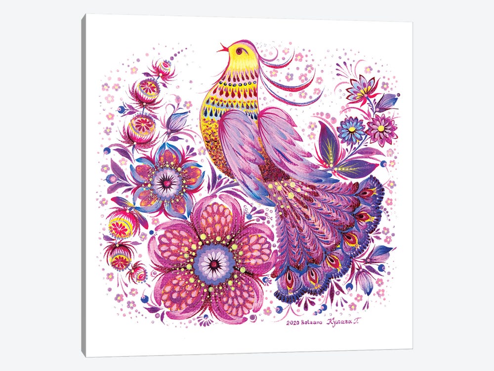 Pink Bird Of Hope by Halyna Kulaga 1-piece Art Print