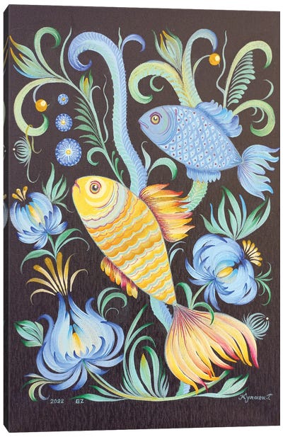 Fishes Canvas Art Print - Halyna Kulaga