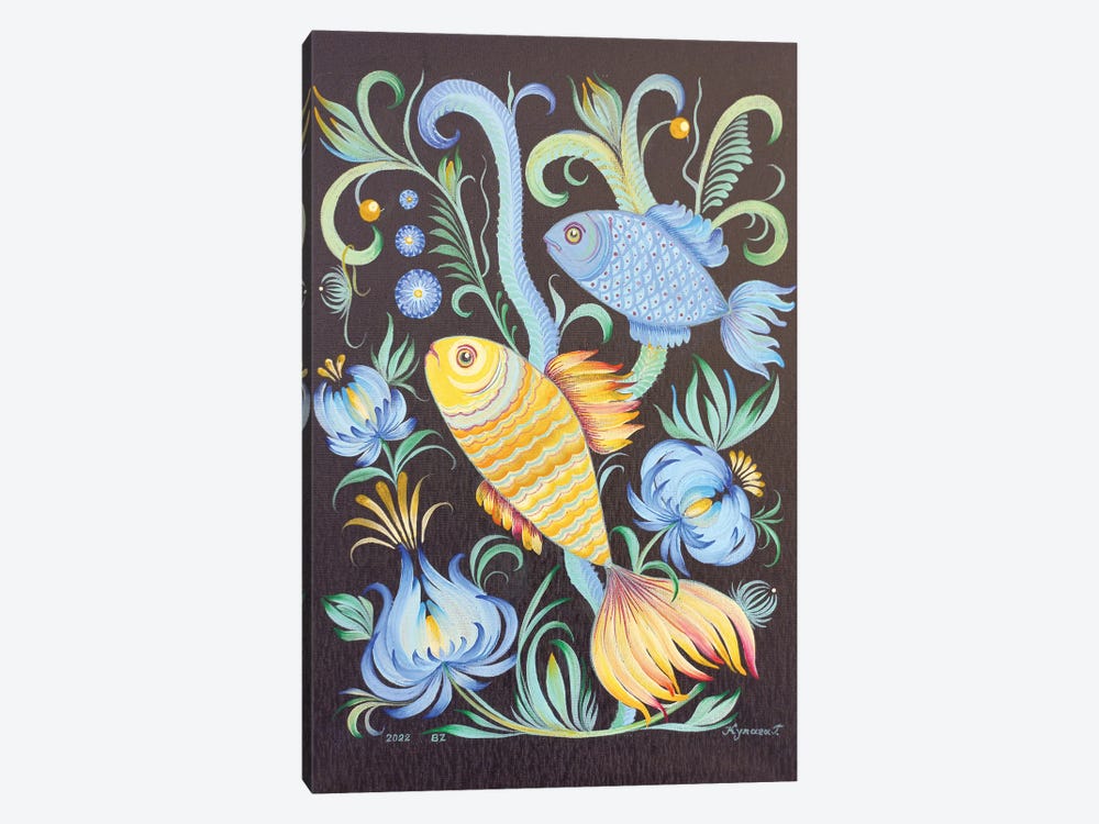 Fishes by Halyna Kulaga 1-piece Canvas Art Print