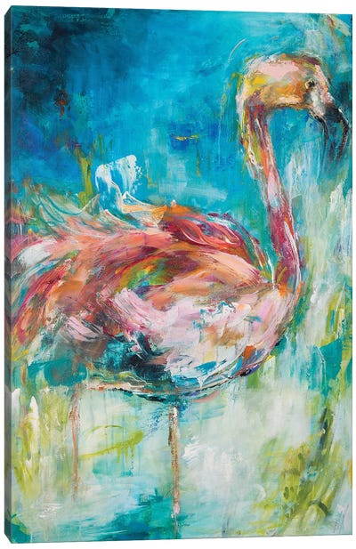 Pretty In Pink I Canvas Art Print - Flamingo Art