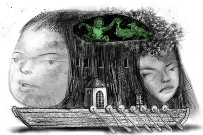 Charcoal IV On The Ship by Hiroyuki Kurava canvas print