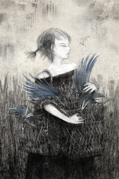 Alternative Décor: Charcoal XI Crow Basket by Hiroyuki Kurava