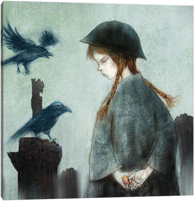 Indigo VII Crow Egg Canvas Art Print - Hiroyuki Kurava