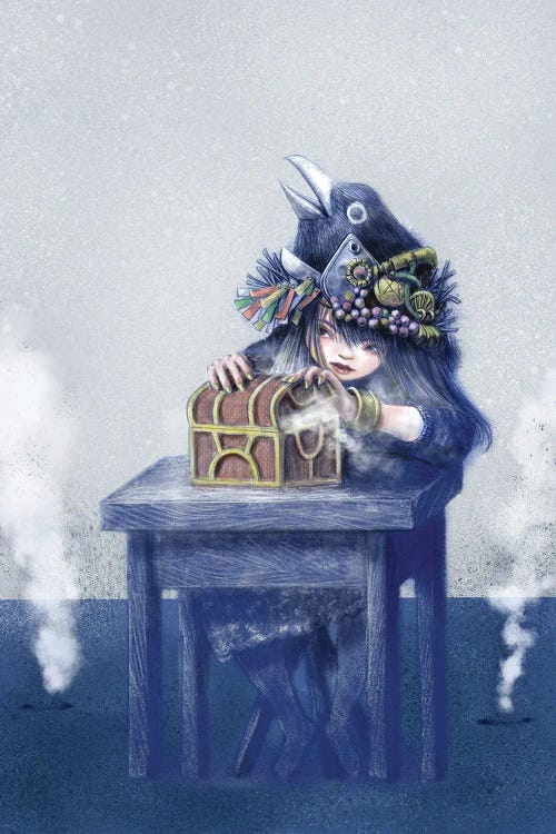 Indigo IX Treasure Chest by Hiroyuki Kurava wall art