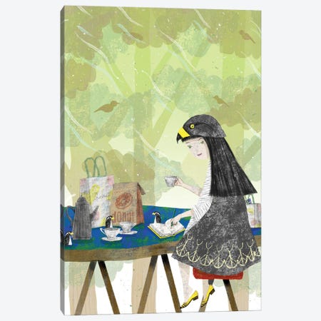 Leaf I Bird Cafe Canvas Print #HKV46} by Hiroyuki Kurava Canvas Artwork