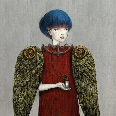 Maroon XI Heavy Wings by Hiroyuki Kurava framed wall art