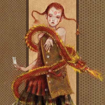 Olive I Dragon by Hiroyuki Kurava art print