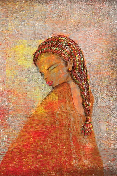 Orange I Tie Up Hair by Hiroyuki Kurava framed wall art