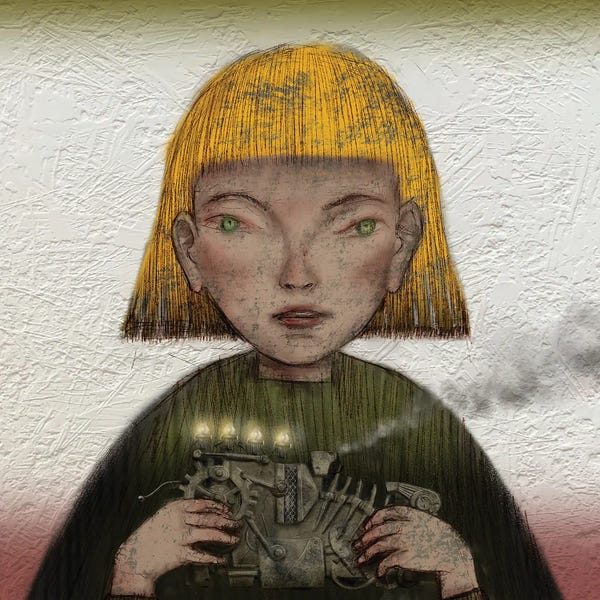 Whimsical Steampunk: Yellow I Steam Toy by Hiroyuki Kurava