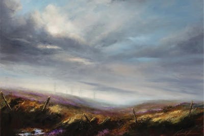 Late Summer Light On Heather Moors Above Cragg Vale, Clader Valley by Hannah Kerwin canvas print