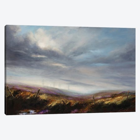 Late Summer Light On Heather Moors Above Cragg Vale, Clader Valley Canvas Print #HKW12} by Hannah Kerwin Canvas Print