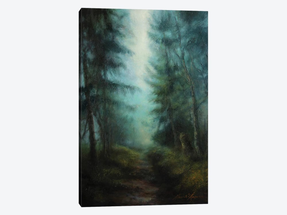 Light Mists Through Trees - Tree Shadow At Grisedale Forest by Hannah Kerwin 1-piece Canvas Artwork