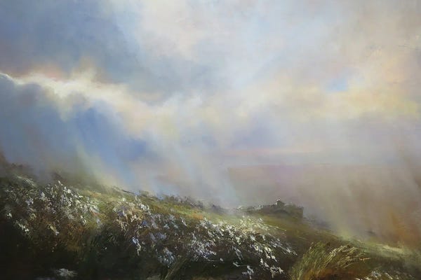 Hannah Kerwin: Moorland Ruins In Storm And Rain- Calderdale by Hannah Kerwin
