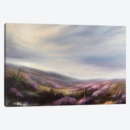 Softened Skies, Cloud Study And Heatherover Cragg Vale Moors Canvas Print #HKW24} by Hannah Kerwin Canvas Print