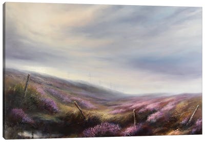Softened Skies, Cloud Study And Heatherover Cragg Vale Moors Canvas Art Print - Hill & Hillside Art