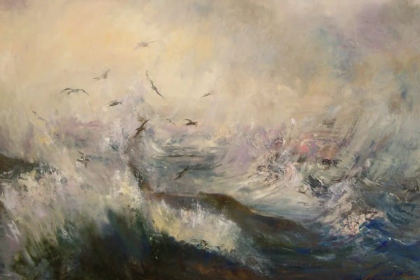 Hannah Kerwin: Storm Spray And Gulls Fearsome Weather, Whitby North Yorkshire by Hannah Kerwin