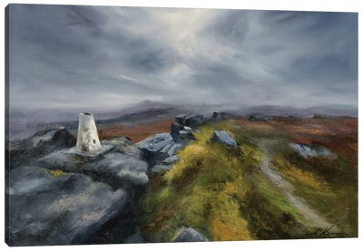 Stormy Wind And Weather At Black Stone Edge, Littleborough Canvas Art Print - Hannah Kerwin