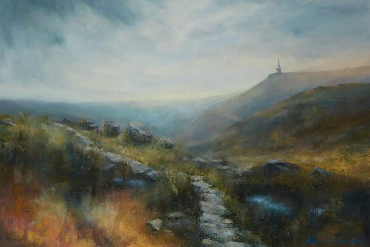 Sun And Couds Over Stoodley Pike by Hannah Kerwin wall art