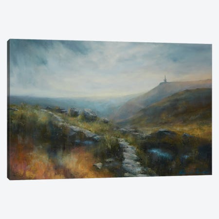 Sun And Couds Over Stoodley Pike Canvas Print #HKW29} by Hannah Kerwin Canvas Artwork
