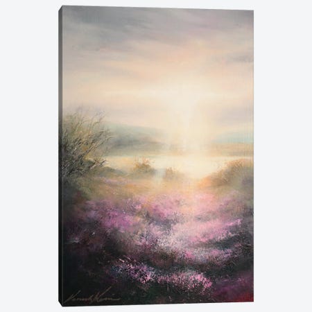 Thank You For The Day - First Light On Reflecting On Moorland Tarn Canvas Print #HKW30} by Hannah Kerwin Canvas Print