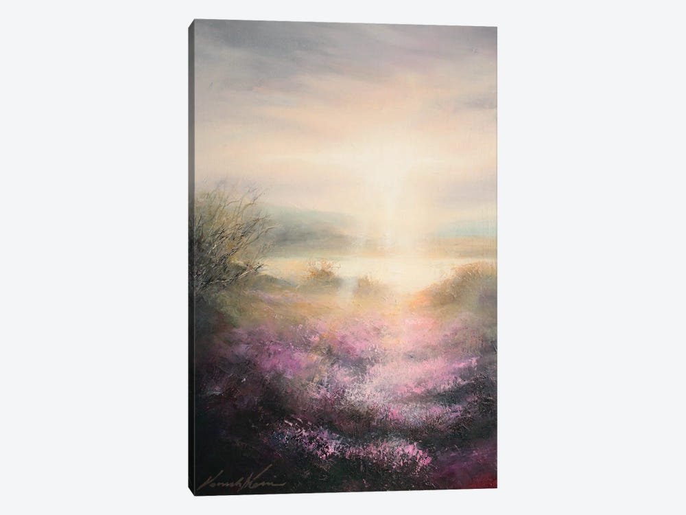 Thank You For The Day - First Light On Reflecting On Moorland Tarn by Hannah Kerwin 1-piece Canvas Art