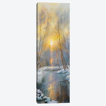 Winter Sunset Light Effect On The Snow - North Yorkshire Canvas Print #HKW35} by Hannah Kerwin Canvas Artwork