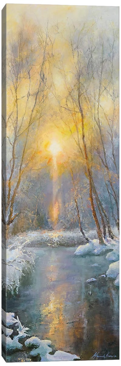 Winter Sunset Light Effect On The Snow - North Yorkshire Canvas Art Print - Hannah Kerwin