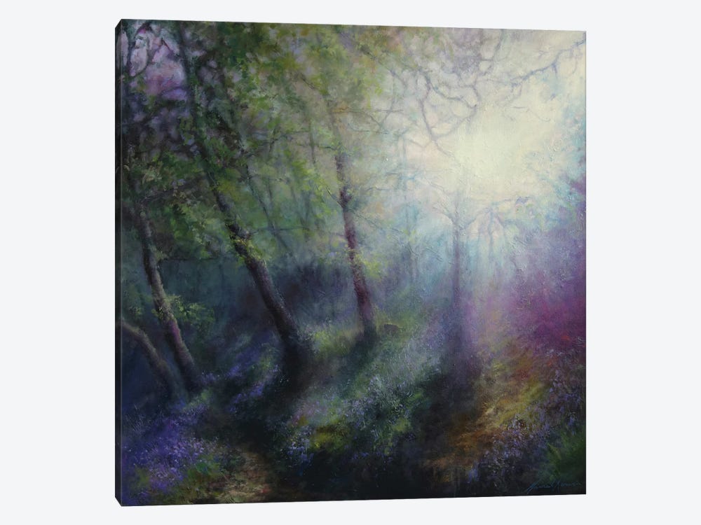 Brilliance Of The Spring Light On Early Bluebells by Hannah Kerwin 1-piece Canvas Art Print