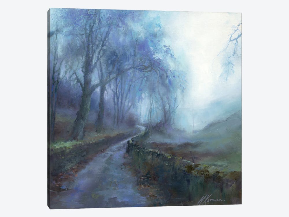 First Light Through Mist - Walking Towards Warley Village by Hannah Kerwin 1-piece Canvas Wall Art